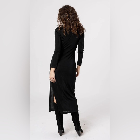 ANNABELLE BLACK COWL NECK MIDI DRESS - Picture 4 of 5